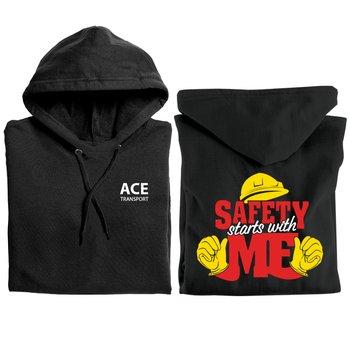 Safety Starts With Me Gildan® Unisex Heavy Blend Pullover Hooded Sweatshirt - Silkscreened Personalization Available from Positive Promotions