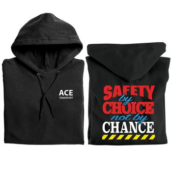 Safety by Choice, Not by Chance Gildan® Unisex Heavy Blend Pullover Hooded Sweatshirt - Silkscreened Personalization Available from Positive Promotions