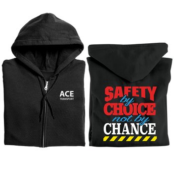 Safety by Choice, Not by Chance Gildan® Unisex Heavy Blend Full-Zip Hooded Sweatshirt - Silkscreened Personalization Available from Positive Promotions