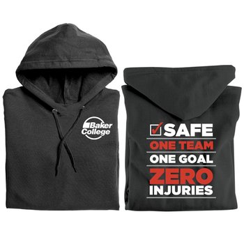 Safe One Team One Goal Zero Injuries Gildan&reg; Heavy Blend&trade; 8-Oz. Unisex 50/50 Hooded Sweatshirt from Positive Promotions