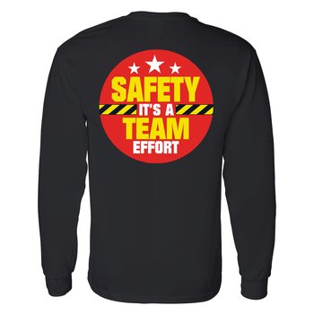 Safety: It's a Team Effort Unisex 2-Sided Long-Sleeved T-Shirt - Silkscreened Personalization Available from Positive Promotions