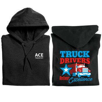 Truck Drivers Deliver Excellence Gildan® Unisex Heavy Blend Pullover Hooded Sweatshirt - Silkscreened Personalization Available from Positive Promotions