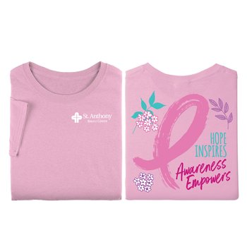 Hope Inspires, Awareness Empowers Unisex 2-Sided T-Shirt - Silkscreened Personalization Available from Positive Promotions