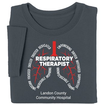 Respiratory Therapist Lungs Unisex Short-Sleeved T-Shirt - Silkscreened Personalization Available from Positive Promotions