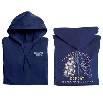 Inhale, Exhale, Repeat: Respiratory Therapy Gildan® Unisex Heavy Blend Pullover Hooded Sweatshirt - Silkscreened Personalization Available from Positive Promotions