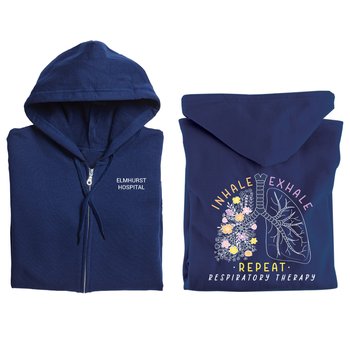 Inhale, Exhale, Repeat: Respiratory Therapy Gildan® Unisex Heavy Blend Full-Zip Hooded Sweatshirt - Silkscreened Personalization Available from Positive Promotions