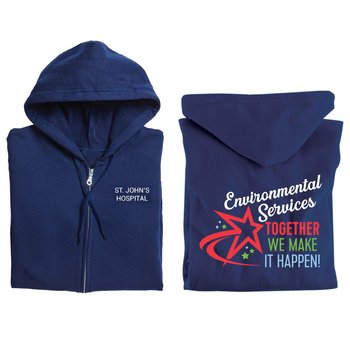 Environmental Services: Together, We Make It Happen! Gildan® Unisex Heavy Blend Full-Zip Hooded Sweatshirt - Silkscreened Personalization Available from Positive Promotions