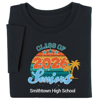 Class of 2026 Seniors Palm Trees Gildan® Unisex Heavy Cotton T-Shirt: Best-Selling Colors - Silkscreened Personalization Available from Positive Promotions