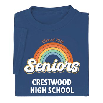 Class of 2026 Seniors Rainbow Gildan® Unisex Heavy Cotton T-Shirt: Best-Selling Colors - Silkscreened Personalization Available from Positive Promotions