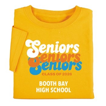 Seniors Seniors Seniors Class of 2026 Gildan® Unisex Heavy Cotton T-Shirt: Best-Selling Colors - Silkscreened Personalization Available from Positive Promotions