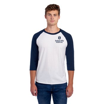 Jerzees® Unisex Premium Blend Combed Ring-Spun 3/4-Sleeve Raglan Baseball Tee - Silkscreened Personalization Available from Positive Promotions