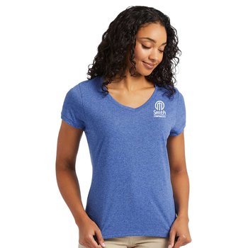 Hanes® Women's Perfect-T Triblend V-Neck T-Shirt - Silkscreened Personalization Available from Positive Promotions