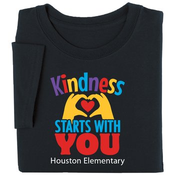 Kindness Starts With You Adult/Unisex Short-Sleeved T-Shirt - Silkscreened Personalization Available from Positive Promotions