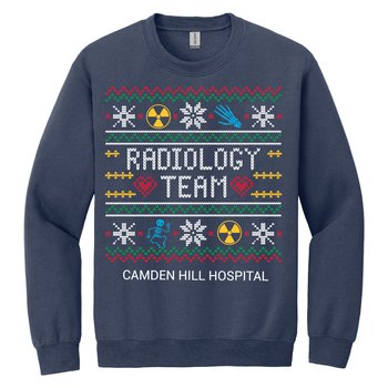 Radiology Team Ugly Christmas Sweater GIldan® Unisex Heavy Blend® Crewneck Sweatshirt - Silkscreened Personalization Available from Positive Promotions