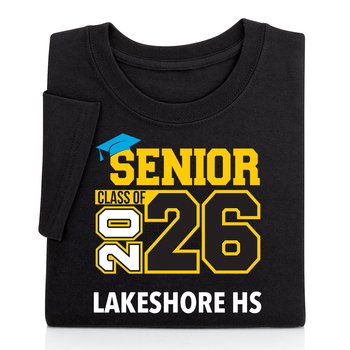 Senior Class of 2026 Cap Gildan® Unisex Heavy Cotton T-Shirt: Best-Selling Colors - Silkscreened Personalization Available from Positive Promotions