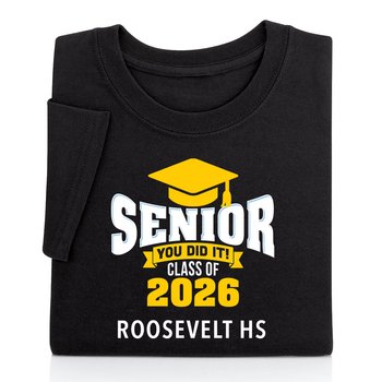 Senior: You Did It! Class of 2026 Gildan® Unisex Heavy Cotton T-Shirt: Best-Selling Colors - Silkscreened Personalization Available from Positive Promotions