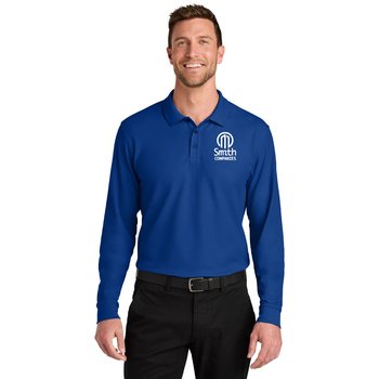 Port Authority® Unisex Wearever Signature Piqué Long-Sleeved Polo - Silkscreened Personalization Available from Positive Promotions