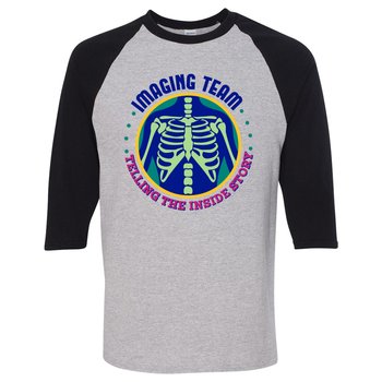 Imaging Team: Telling the Inside Story Gildan® Unisex Heavy Cotton® 3/4 Raglan Sleeve T-Shirt from Positive Promotions