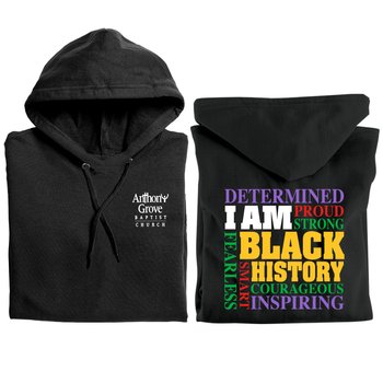 I Am Black History Gildan® Unisex Heavy Blend Pullover Hooded Sweatshirt - Silkscreened Personalization Available from Positive Promotions