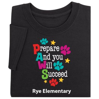 PAWS: Prepare and You Will Succeed Youth Short-Sleeved T-Shirt - Silkscreened Personalization Available from Positive Promotions