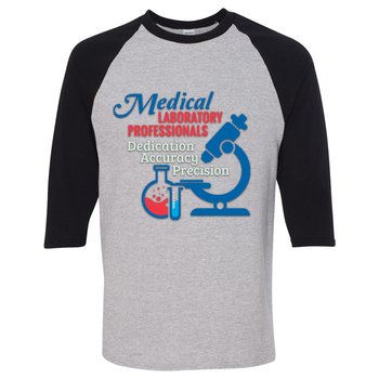 Medical Laboratory Professionals Dedication Accuracy Precision Gildan &reg; Heavy Cotton &trade; 3/4 Raglan Sleeve T-Shirt from Positive Promotions