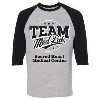 Team Med Lab Gildan &reg; Heavy Cotton &trade; 3/4 Raglan Sleeve T-Shirt - Personalization Available from Positive Promotions