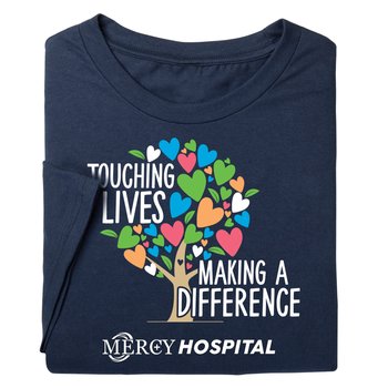 Touching Lives, Making a Difference Unisex Short-Sleeved T-Shirt - Silkscreened Personalization Available from Positive Promotions