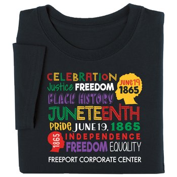 Juneteenth Word Cloud Adult T-Shirt from Positive Promotions