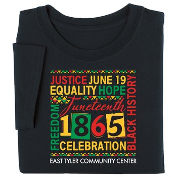 1865 Juneteenth Word Cloud-Adult T-Shirt from Positive Promotions