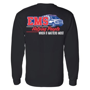 EMS: Helping People When It Matters Most-Two-Sided Long Sleeve T-Shirt from Positive Promotions