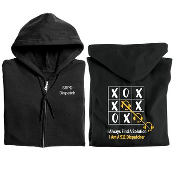 I Always Find a Solution. I Am a 911 Dispatcher. Gildan® Unisex Heavy Blend Full-Zip Hooded Sweatshirt - Silkscreened Personalization Available from Positive Promotions