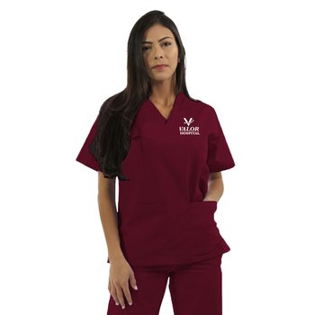 Unisex 2-Pocket Scrub Top - Silkscreened Personalization Available from Positive Promotions