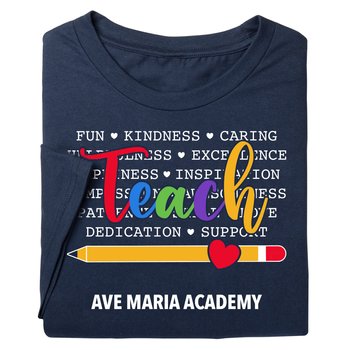 Teach Unisex Short-Sleeved T-Shirt - Silkscreened Personalization Available from Positive Promotions