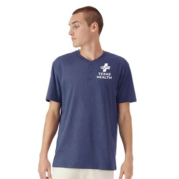 American Apparel® CVC Henley Tee - Silkscreened Personalization Available from Positive Promotions