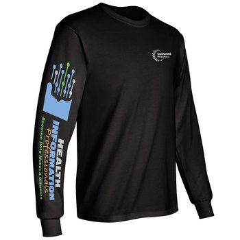 Health Information Professionals: Because Data Makes a Difference Unisex 2-Location Long-Sleeved T-Shirt - Silkscreened Personalization Available from Positive Promotions