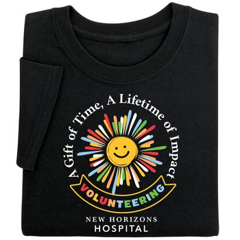 Volunteering: A Gift of Time, A Lifetime of Impact Unisex Short-Sleeved T-Shirt - Silkscreened Personalization Available from Positive Promotions