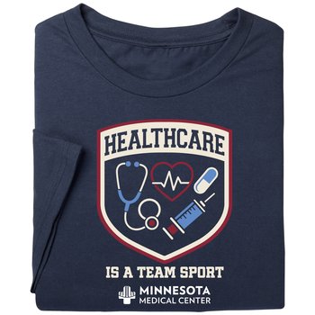Healthcare Is a Team Sport Unisex Short-Sleeved T-Shirt - Silkscreened Personalization Available from Positive Promotions