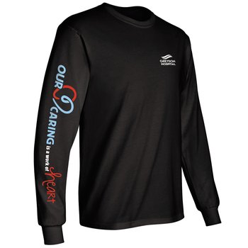 Our Caring Is a Work of Heart Unisex 2-Location Long-Sleeved T-Shirt - Silkscreened Personalization Available from Positive Promotions