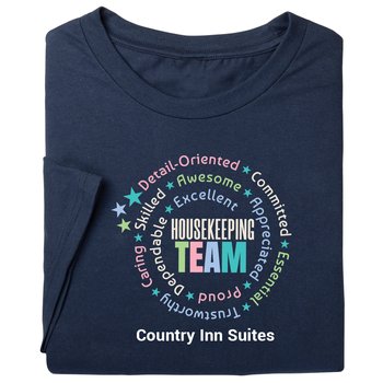 Housekeeping Team Swirl 2-sided Adult T-Shirt from Positive Promotions