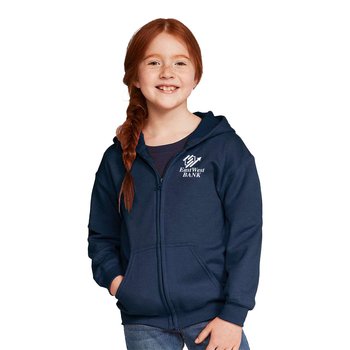 Gildan ® Youth Heavy Blend  Full-Zip Hooded Sweatshirt - Silkscreened Personalization from Positive Promotions