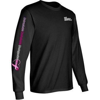 Unbreakable, Unshakable, Unstoppable Unisex Long-Sleeved 2-Location T-Shirt - Silkscreened Personalization Available from Positive Promotions