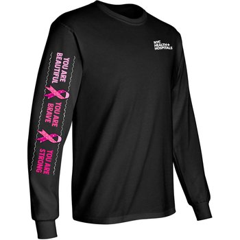 You Are Beautiful, Brave, Strong Unisex Long-Sleeved 2-Location T-Shirt - Silkscreened Personalization Available from Positive Promotions