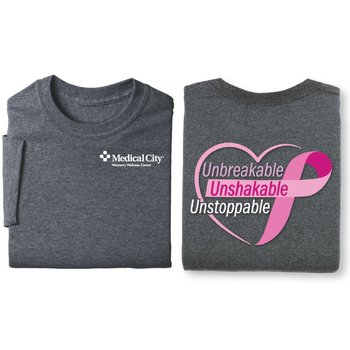 Unbreakable, Unshakable, Unstoppable Unisex 2-Sided T-Shirt - Silkscreened Personalization Available from Positive Promotions