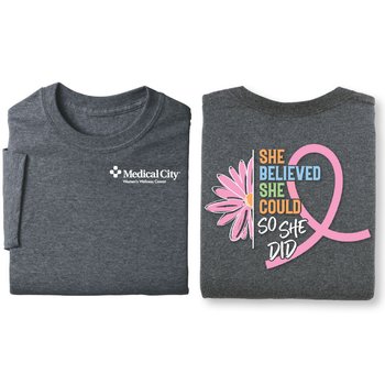She Believed She Could So She Did Unisex 2-Sided T-Shirt - Silkscreened Personalization Available from Positive Promotions
