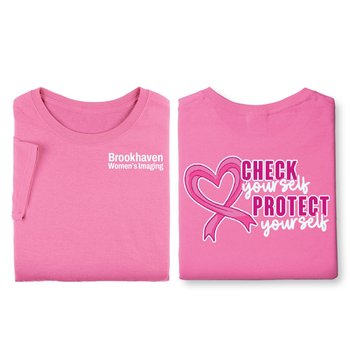 Check Yourself, Protect Yourself Unisex 2-Sided T-Shirt - Silkscreened Personalization Available from Positive Promotions