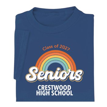 Class of 2027 Seniors Rainbow Gildan® Adult/Unisex Heavy Cotton T-Shirt: Premium Colors - Silkscreened Personalization Available from Positive Promotions