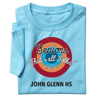 Seniors 2027: That's All Folks! Gildan® Adult/Unisex Heavy Cotton T-Shirt: Premium Colors - Silkscreened Personalization Available from Positive Promotions