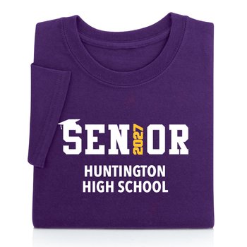 Senior 2027 Cap Gildan® Adult/Unisex Heavy Cotton T-Shirt: Premium Colors - Silkscreened Personalization Available from Positive Promotions