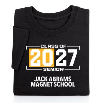 Class of 2027 Senior Blocky Gildan® Adult/Unisex Heavy Cotton T-Shirt: Premium Colors - Silkscreened Personalization Available from Positive Promotions
