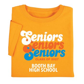 Seniors x3 Class of 2027 Gildan® Adult/Unisex Heavy Cotton T-Shirt: Premium Colors - Silkscreened Personalization Available from Positive Promotions
